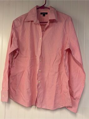 Lands' End Red Button-Down Dress Shirt Women’s 14